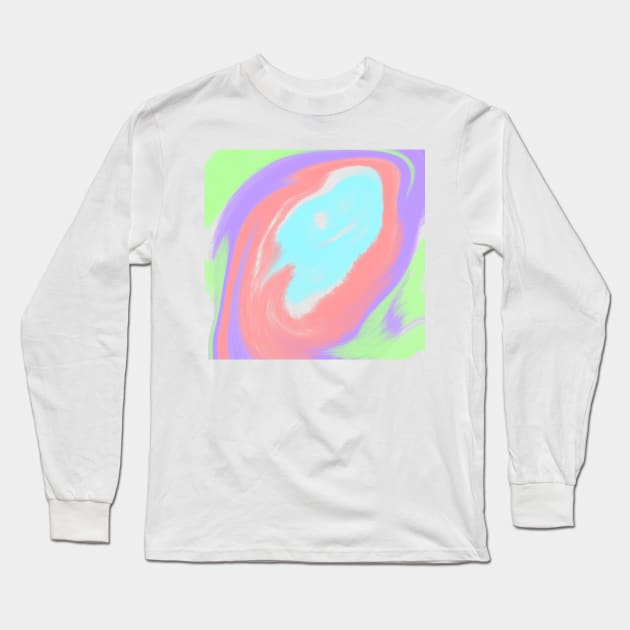 Green blue red yellow watercolor fluid paint effect Long Sleeve T-Shirt by Artistic_st